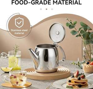 OEM ODM Pot à thé en acier inoxydable 10 oz, petite théière en métal, crémier à café, finition miroir, mini distributeur de thé pour la vente en gros - Product Image 2