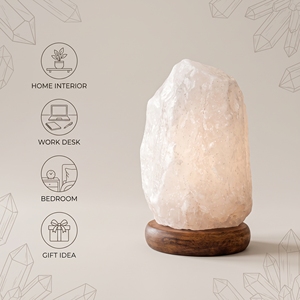 Lámpara de Cristal de Sal Blanca del Himalaya, Hecha a Mano, Luz Decorativa Natural para Sala de Estar, Dormitorio, Estudio, Mesa, Decoración de Interiores - Product Image 2