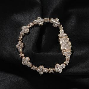 Elegant Moissanite <b>Charm</b> Link <b>Bracelet</b> in 925 Sterling <b>Silver</b> Sparkling Chain Jewelry Fashion Accessory <b>for</b> Daily Styling - Product Image 1