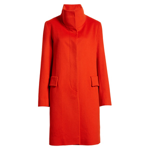 Abrigo Largo de Lana para Mujer, Cuello Alto, Cierre de Botón, Color Sólido, Elegante, para Invierno - Product Image 5
