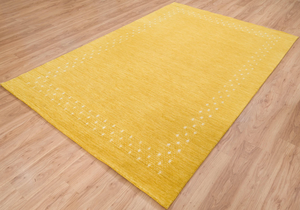 พรมแก๊บเบ้สีเหลือง พรมขนสัตว์ทำมือ พรมตกแต่งบ้านสไตล์โมเดิร์นมินิมอล - Product Image 2