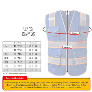 BIG TEN APPAREL Hi Visibility Reflective Safety Vest Unisex Polyester Workwear Pockets Zipper Closure Waterproof Needle - Product Image 3