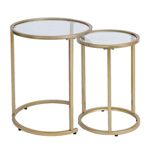 SpaceSaving Metal <b>Nesting</b> <b>Table</b> With Glass Top <b>Set</b> Compact Design Modern Home Furniture Multi Functional <b>Tables</b> - Product Image 1