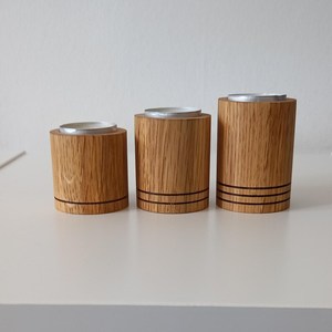 Juego de Portavelas Redondos de Madera con Acabado Natural, Decoración para el Hogar, Soporte para Velas de Té - Product Image 3