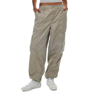 HANO 2024 Nouveau pantalon cargo en toile pour femme, coupe droite, taille mi-haute élastique, respirant, avec détails de couture en nœud, coupe ample - Product Image 3