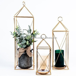 Vintage Mini Metal Glass Candlestick Wedding <b>Lanterns</b> for Home Tabletop Outdoor Decor - Product Image 4