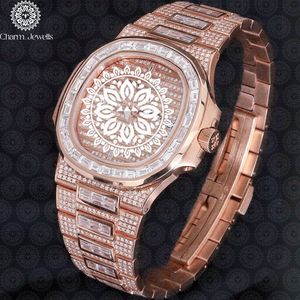 Reloj Charm_Jewells de Lujo para Hombre, de Acero Inoxidable, Forma Tonneau, 40 mm, Analógico, Mecánico, Resistente al Agua 10 Bar, con Incrustaciones de Diamantes - Product Image 1