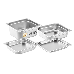 Scaldavivande Commerciale Stile Europeo 2/3 Dimensioni, Vaschette <span class=keywords><strong>Gastronorm</strong></span> in Acciaio Inox, Contenitore Metallico per Catering - Product Image 1