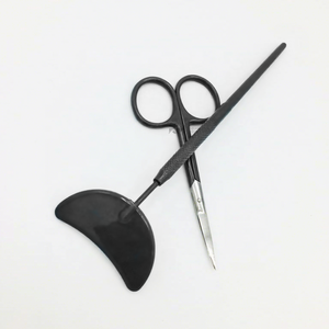 <b>Moon</b> Shape Eyelash Extension <b>Mirror</b> / Silver Tip Cuticle Scissor Private Label Lash <b>Mirror</b> Black Powder Coated Color <b>Mirror</b> Set - Product Image 6