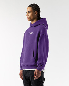 Wholesale Mens Blank Fleece Hoodies Custom Embroidery High GSM Cotton Street Fashion Sweatshirt Manufacturer - Product Image 2