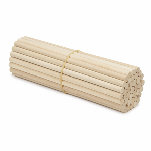 แท่งไม้เนื้อแข็งทรงกลม ขัดเรียบ ไม้ธรรมชาติ สำหรับงาน DIY และงานไม้ - Product Image 1