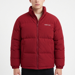 Men's Insulated Winter <b>Coat</b> <b>Stand</b> Collar <b>Slim</b> Fit Cotton Padded Puffer Jacket Solid Color Wear - Product Image 5