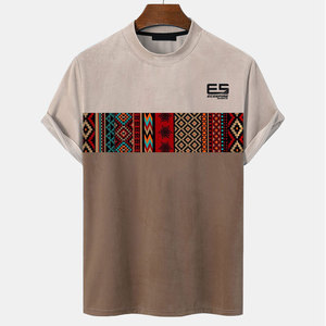 เสื้อยืดคอกลมทรงหลวมแฟชั่นดีไซน์ใหม่ล่าสุดขายดีปี 2026 ผลิตจากผ้าฝ้าย 100% พิมพ์ลายหลากสีสำหรับผู้ชาย - Product Image 1