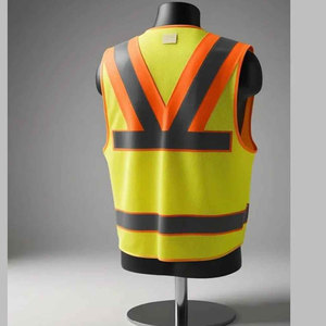 Gilet de sécurité haute visibilité en maille 100% personnalisable avec logo LED, réfléchissant, antistatique et ignifuge pour ingénieurs et ouvriers du bâtiment - Product Image 4