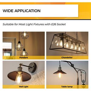Lampadina LED Vintage Edison Dimmerabile 6W Equivalente a 60W, Luce Bianca Calda 3000K, Attacco E26, 700LM, Certificata UL, Alto CRI 95+ - Product Image 3