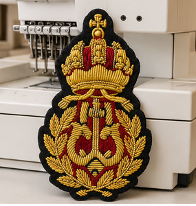 AUSTRIAN CAP BADGE High Quality Lace Embroidered Patch <b>Sew</b>-On Fabric Badge Circular Luxury Design for Garment - Product Image 3