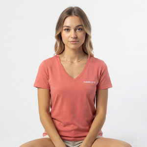 Hawk Eye Women's V-<b>Neck</b> T-Shirt Short Sleeve Solid Color Casual Cotton <b>Top</b> Spring Summer Wear - Product Image 4
