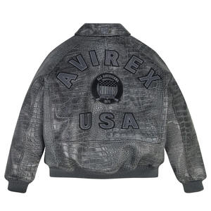 Chaqueta de Cuero Avirex para Hombre al Mejor Precio, Chaqueta de Invierno Premium de Cuero Genuino, Resistente al Viento e Impermeable, Teñido Liso, Todas las Tallas Disponibles - Product Image 6