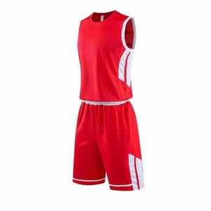 Ensemble Maillot et Short de Basketball Personnalisé Rouge Sans Manches Respirant pour Équipe – Vente en Gros - Product Image 2