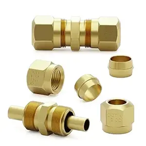 Conector de latón de alta resistencia para sistema de frenos, conector de línea hidráulica de alta presión, tuerca abocinada universal para tuberías de fluidos automotrices - Product Image 2