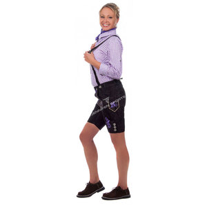 <b>Women</b> Custom Trachten Bavarian <b>Lederhosen</b> Shorts With Suspender New Style German Traditional Design Mid Featuring Leather - Product Image 4