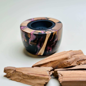 Modern Wood and Metal Design Mubkhar Burner <b>String</b> Curved Safe <b>Black</b> Mobkhar Matt <b>Black</b> - Product Image 6