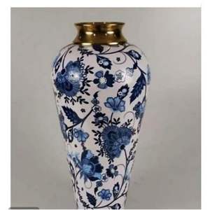 Ensemble de vases à fleurs en métal émaillé luxueux et artisanaux, vases de sol en laiton antique bleu pour la décoration de la maison, centre de table de mariage, cadeaux - Product Image 3