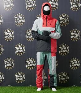 Men's Color Blocked Ski Suit Waterproof Hooded Jacket Pants Set Synthetic Insulation Gore-<b>Tex</b> Technology Zipper Closure - Product Image 2