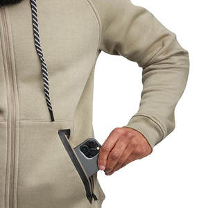 Custom Wool/Nylon Zip Hoodie Oversized Fit Solid Color French Terry Premium Eco-Friendly Sporty Winter High Quality Men's Hoodie - Product Image 3