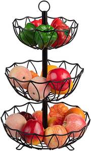 Cesta de Almacenamiento de Frutas y Aperitivos de Tres Niveles Simple Houseware, Organizador de Verduras para Encimera, Exhibidor de Almacenamiento Negro - Product Image 4