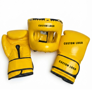 Service OEM ODM, service de personnalisation du logo, équipement durable pour MMA, Muay Thai et entraînement, ensembles de boxe jaunes et noirs de qualité supérieure - Product Image 1