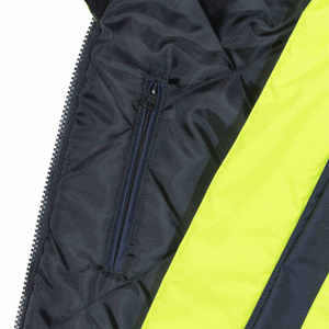Hi Vis Reflective CE Certified Safety Jacket Waterproof Hooded Workwear Men's Polyester Puffer <b>Coat</b> Needle <b>Detection</b> Zipper - Product Image 5