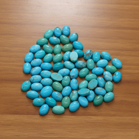 Prêt à expédier : Cabochons de turquoise naturelle 4x6 mm, matrice toile d'araignée noire, pierres précieuses en vrac, pierres de turquoise en vrac pour la création