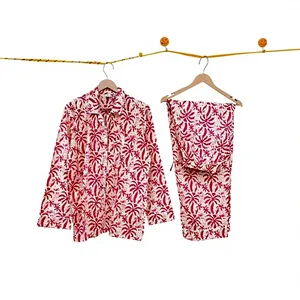 Conjunto de Pijama a Rayas para Mujer, 100% Algodón, Manga Larga, Cuello Camisero, Pantalón Largo, Ropa de Dormir Clásica y Suave - Product Image 2