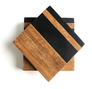 Sous-verre en bois et résine avec support, pour table à dîner et table basse, artisanat de haute qualité, sous-verre en résine. - Product Image 6