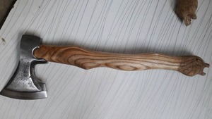 Handmade <b>Axe</b> D2 Steel Blade Wood <b>Handle</b> With Leather Sheath Outdoor <b>Axe</b> - Product Image 4