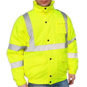 Veste de sécurité décontractée haute visibilité pour l'hiver, classe 2 ANSI, antibactérienne, fermeture éclair frontale, avertissement réfléchissant, vêtements de travail en polyester - Product Image 4