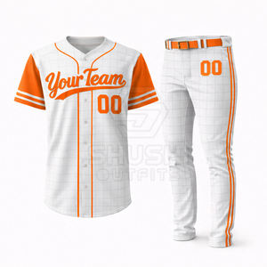 Vêtements de softball respirants à séchage rapide, jersey boutonné pour garçons, unisexe, chemises noires pour hommes - Product Image 3