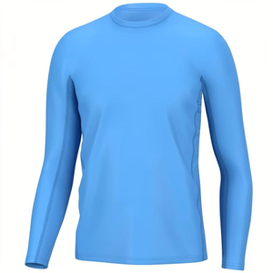 2-<b>Pack</b> Long Sleeve Solid Black and White Rashguard Shirts Athletic Compression Swim Tops - Product Image 2