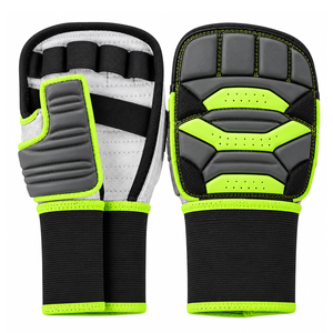 Gants d'entraînement Kudo modernes, vert néon, rembourrés, pour arts martiaux, personnalisation de marque, équipement sportif, fournisseur en gros - Product Image 1