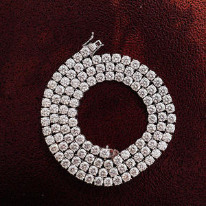 Luxury Double Layer Tennis Chain White Gold Finish Hip Hop <b>Statement</b> <b>Necklace</b> for Men Women Premium Fashion Jewelry Style - Product Image 3