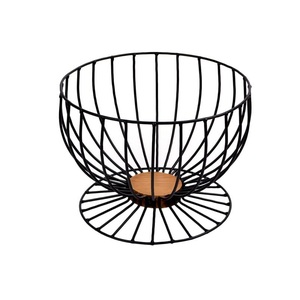 Cesta de Almacenamiento de Frutas de Diseño Antiguo de Metal de Lujo y Alta Calidad, con Forma y Tamaño Personalizados en Madera - Product Image 4