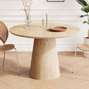 Tavolo da Pranzo Circolare Moderno Minimalista da 43 Pollici in Legno Naturale Colorato - Product Image 3