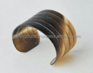 Brazaletes de Cuerno de Búfalo Natural, Pulseras Anchas Pulidas Hechas a Mano con Tacto Real, Brazaletes Religiosos de Moda para Mujer - Product Image 5