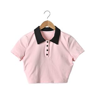 Tops elásticos de Spandex de nailon antibacteriano para mujer para gimnasio Fitness camisas transpirables para ejercicio de verano - Product Image 1