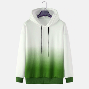 Sudadera con Capucha para Hombre de la Mejor Calidad, Diseño Degradado de Color Blanco a Azul, Corte Regular, Informal, Tejida en Poliéster, para Otoño - Product Image 5