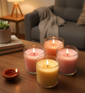Juego de Velas Aromáticas Ecológicas en Frascos de Vidrio con Cera de Soja de Colores Festivos para Diwali, Decoración del Hogar y Regalos para Halloween y Navidad - Product Image 2