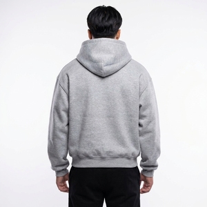 เสื้อฮู้ดซิปผู้ชายสำหรับฤดูหนาว หนัก 300gsm ทรงโอเวอร์ไซส์ ผ้าโพลีเอสเตอร์/คอตตอน สั่งทำพิเศษ ล้างสีแบบดิจิตอล สไตล์วินเทจ ทรงหลวม ซิปยาวเต็มตัว - Product Image 5