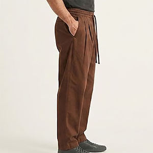 Pantalon large en coton pour homme, tendance, taille élastique avec cordon de serrage, coupe décontractée, respirant, style automne, avec poches latérales - Product Image 6