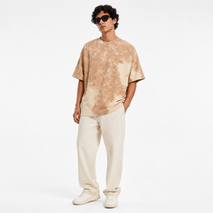 Wholesale High Quality Unisex Oversized Tie Dye T-shirt Earth Tone Vintage Streetwear Loose Fit Cotton Short Sleeve Graphic <b>Tee</b> - Product Image 1